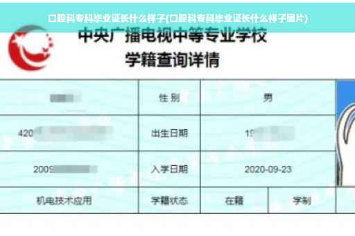 口腔科专科毕业证长什么样子(口腔科专科毕业证长什么样子图片)