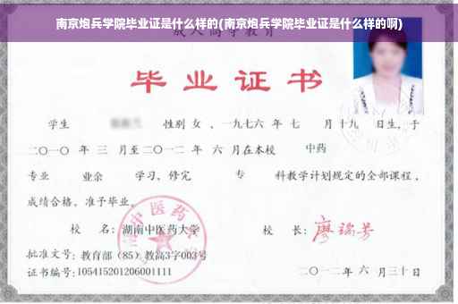 南京炮兵学院毕业证是什么样的(南京炮兵学院毕业证是什么样的啊)