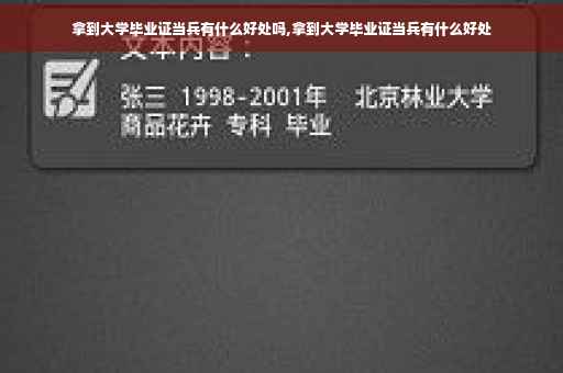 拿到大学毕业证当兵有什么好处吗,拿到大学毕业证当兵有什么好处