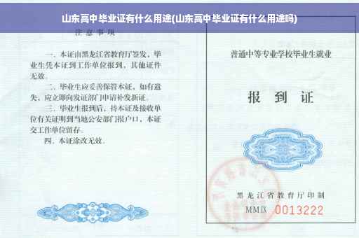 山东高中毕业证有什么用途(山东高中毕业证有什么用途吗)