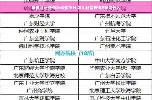 法律职业资格证c证多少分,凉山社保查询方法是什么