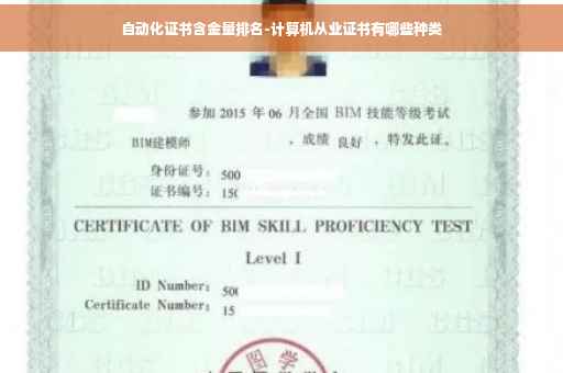 自动化证书含金量排名-计算机从业证书有哪些种类