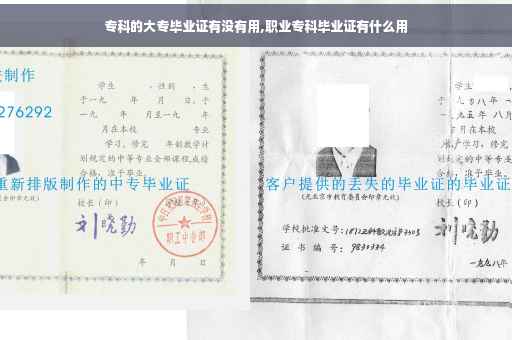 专科的大专毕业证有没有用,职业专科毕业证有什么用