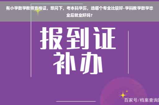 有小学数学教师资格证，想问下，考本科学历，选哪个专业比较好-学科教学数学毕业后就业好吗?