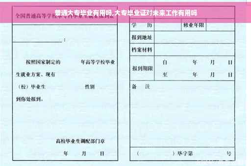 普通大专毕业有用吗,大专毕业证对未来工作有用吗