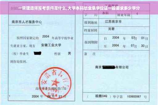 一级建造师报考条件是什么,大学本科毕业拿学位证一般要求多少学分