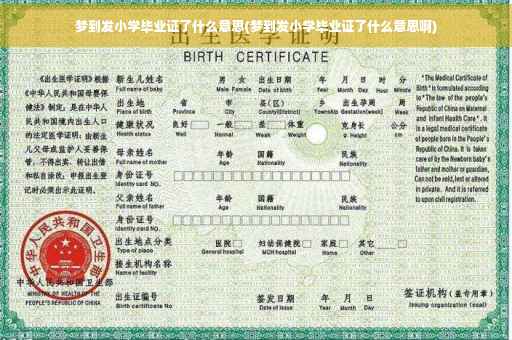 梦到发小学毕业证了什么意思(梦到发小学毕业证了什么意思啊)