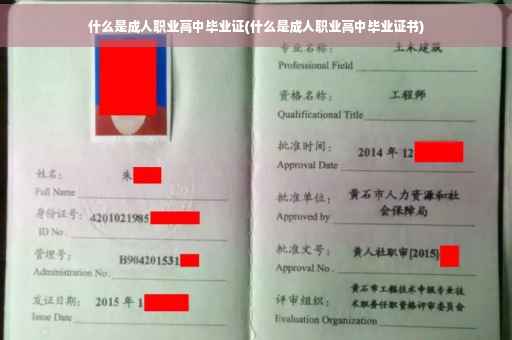 什么是成人职业高中毕业证(什么是成人职业高中毕业证书)