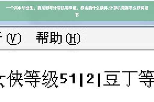 一个高中毕业生，要是想考计算机等级证，都需要什么条件,计算机竞赛怎么获奖证书