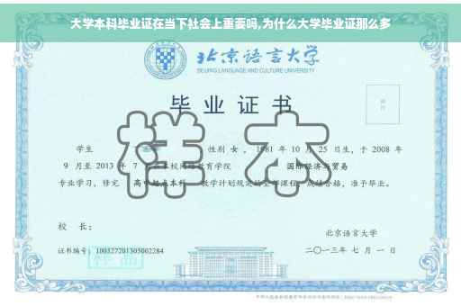 大学本科毕业证在当下社会上重要吗,为什么大学毕业证那么多