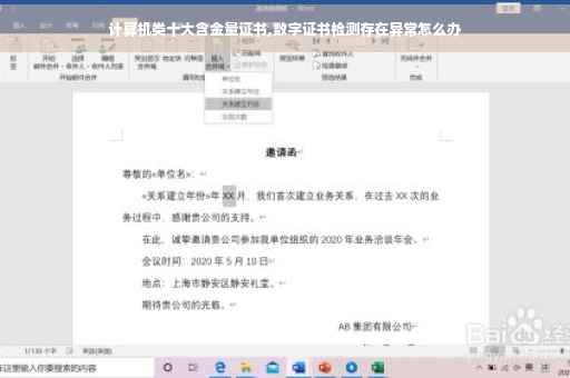 计算机类十大含金量证书,数字证书检测存在异常怎么办