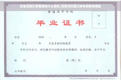 毕业证放行李里面有什么用处,你看过的重口味电视剧有哪些