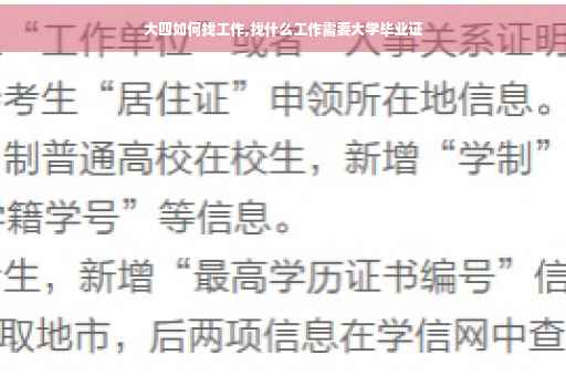 大四如何找工作,找什么工作需要大学毕业证