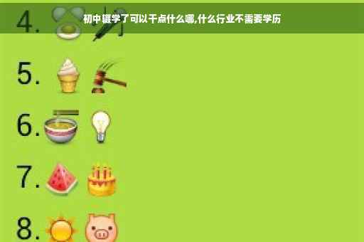 初中辍学了可以干点什么哪,什么行业不需要学历
