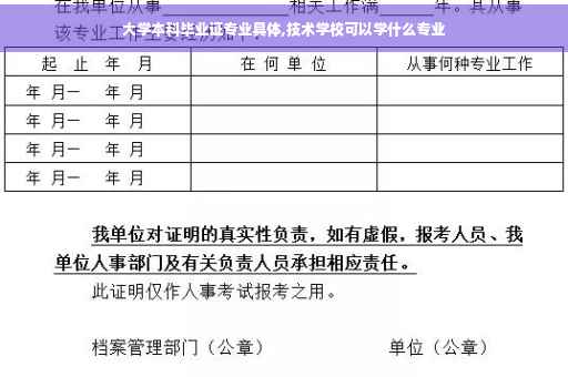 大学本科毕业证专业具体,技术学校可以学什么专业