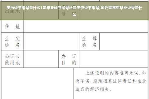 学历证书编号是什么?是毕业证书编号还是学位证书编号,国外留学生毕业证号是什么