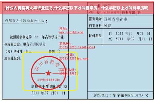 什么人有精英大学毕业证书,什么学历以下才叫低学历，什么学历以上才叫高学历呢