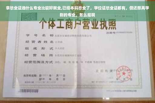 拿毕业证选什么专业比较好就业,已经本科毕业了，学位证毕业证都有，但还想再学别的专业，怎么报啊