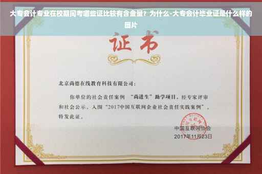 大专会计专业在校期间考哪些证比较有含金量？为什么-大专会计毕业证是什么样的图片