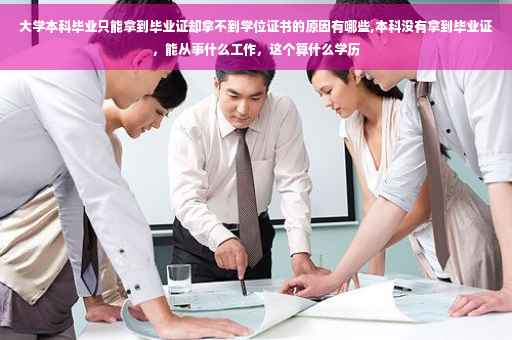 大学本科毕业只能拿到毕业证却拿不到学位证书的原因有哪些,本科没有拿到毕业证，能从事什么工作，这个算什么学历