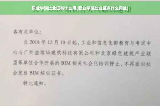 职业学院毕业证有什么用(职业学院毕业证有什么用处)