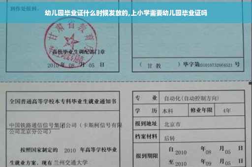 幼儿园毕业证什么时候发放的,上小学需要幼儿园毕业证吗