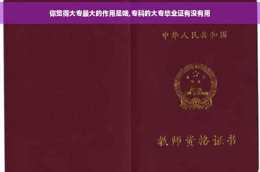 你觉得大专最大的作用是啥,专科的大专毕业证有没有用