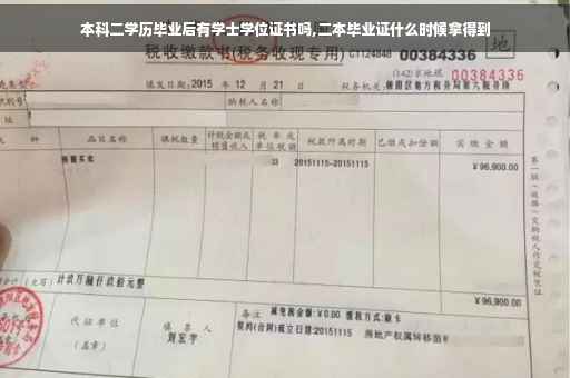 本科二学历毕业后有学士学位证书吗,二本毕业证什么时候拿得到