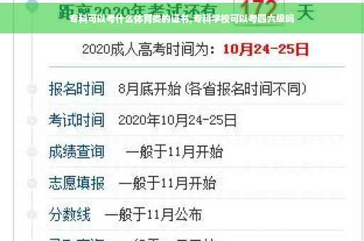 专科可以考什么体育类的证书,专科学校可以考四六级吗