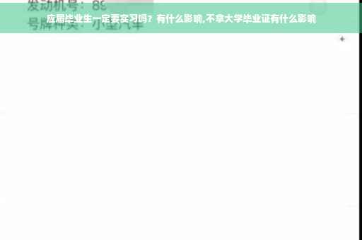 应届毕业生一定要实习吗？有什么影响,不拿大学毕业证有什么影响