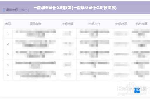 一般毕业证什么时候发(一般毕业证什么时候发放)