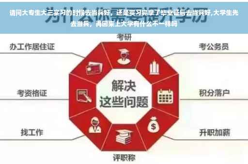 请问大专生大三实习的时候去当兵好,还是实习完拿了毕业证后去当兵好,大学生先去当兵,再回来上大学有什么不一样吗 请问大专生大三实习的时候去当兵好,还是实习完拿了毕业证后去当兵好,大学生先去当兵,再回来上大学有什么不一样吗