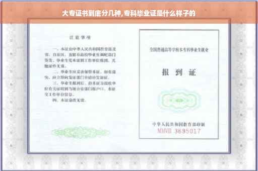 大专证书到底分几种,专科毕业证是什么样子的
