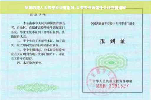 免考的成人大专毕业证有用吗-大专专业要考什么证书有用呢