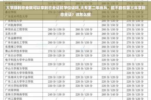 大学顺利毕业就可以拿到毕业证和学位证吗,大专第二年当兵，能不能在第三年拿到毕业证？该怎么做