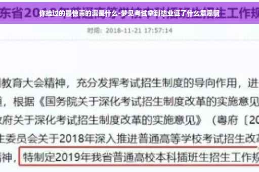 你捡过的最惊喜的漏是什么-梦见考试拿到毕业证了什么意思啊