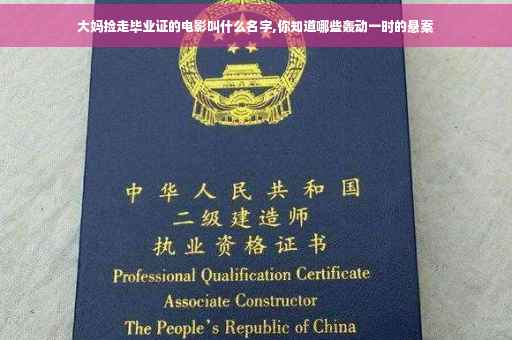 大妈捡走毕业证的电影叫什么名字,你知道哪些轰动一时的悬案