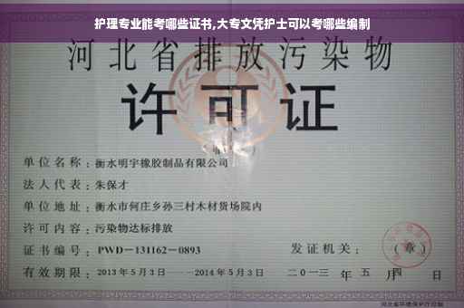 护理专业能考哪些证书,大专文凭护士可以考哪些编制