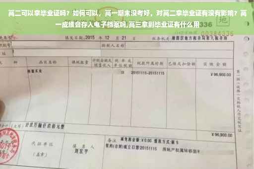 高二可以拿毕业证吗？如何可以，高一期末没考好，对高二拿毕业证有没有影响？高一成绩会存入电子档案吗,高三拿到毕业证有什么用