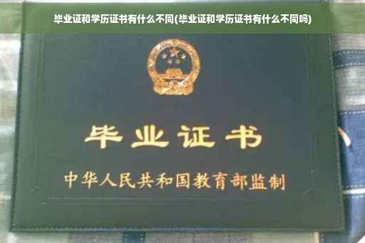 毕业证和学历证书有什么不同(毕业证和学历证书有什么不同吗)