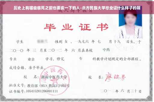 历史上有哪些临死之前也要皮一下的人-北方民族大学毕业证什么样子的啊