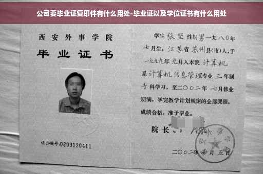 公司要毕业证复印件有什么用处-毕业证以及学位证书有什么用处