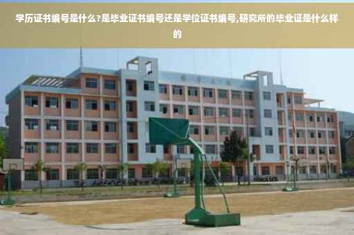 学历证书编号是什么?是毕业证书编号还是学位证书编号,研究所的毕业证是什么样的
