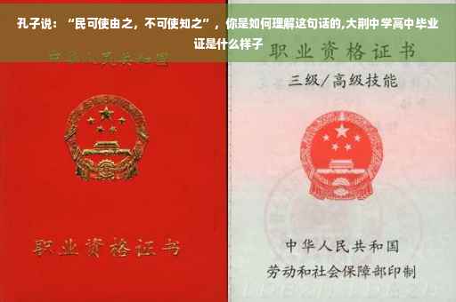 孔子说：“民可使由之，不可使知之”，你是如何理解这句话的,大荆中学高中毕业证是什么样子