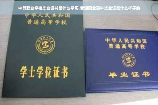 中等职业学校毕业证书是什么学历,普通职业高中毕业证是什么样子的