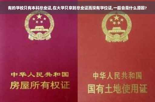 有的学校只有本科毕业证,在大学只拿到毕业证而没有学位证,一般会是什么原因?