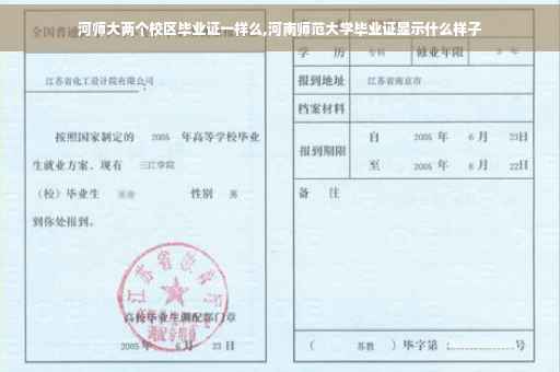河师大两个校区毕业证一样么,河南师范大学毕业证显示什么样子