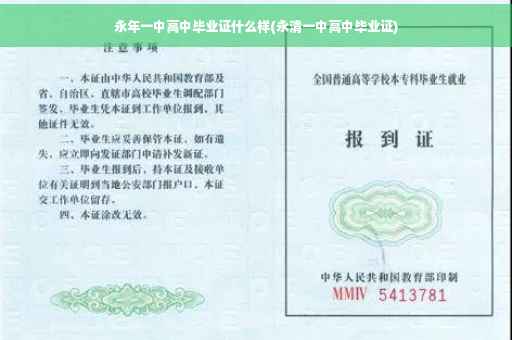 永年一中高中毕业证什么样(永清一中高中毕业证)