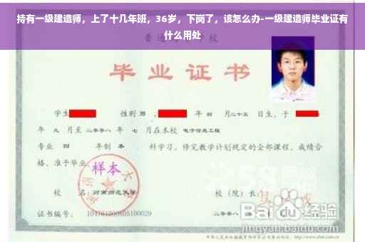 持有一级建造师，上了十几年班，36岁，下岗了，该怎么办-一级建造师毕业证有什么用处