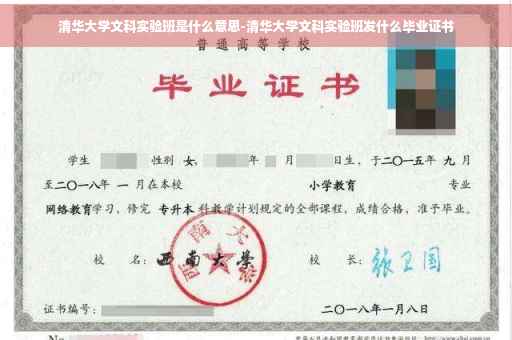 清华大学文科实验班是什么意思-清华大学文科实验班发什么毕业证书